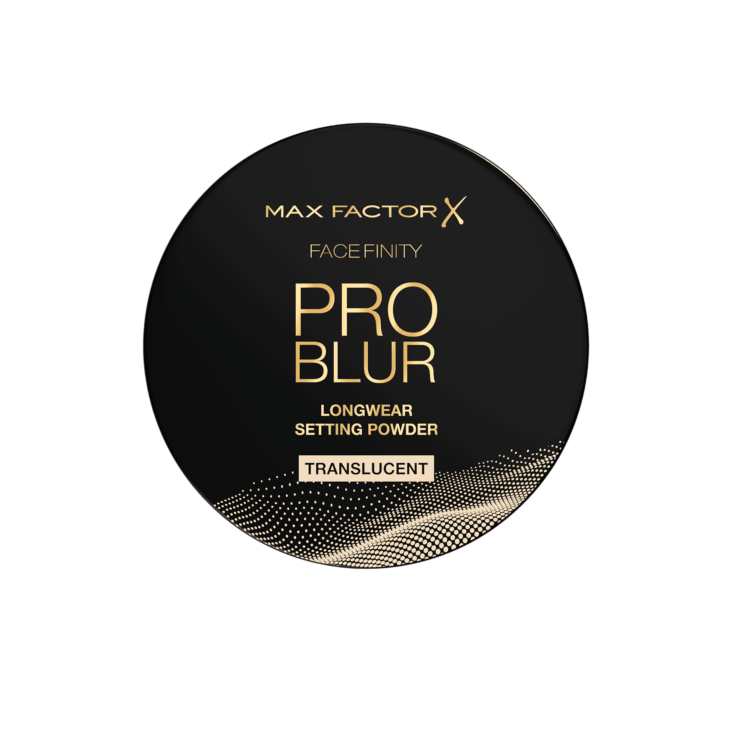COTY MAX FACTOR Facefinity Mineral Powder Loose Powder Translucent 001 10.5 G 3616307173803 MAX FACTOR Facefinity Pro Blur Longwear Setting Powder Translucent 001 in black compact packaging with gold lettering.
