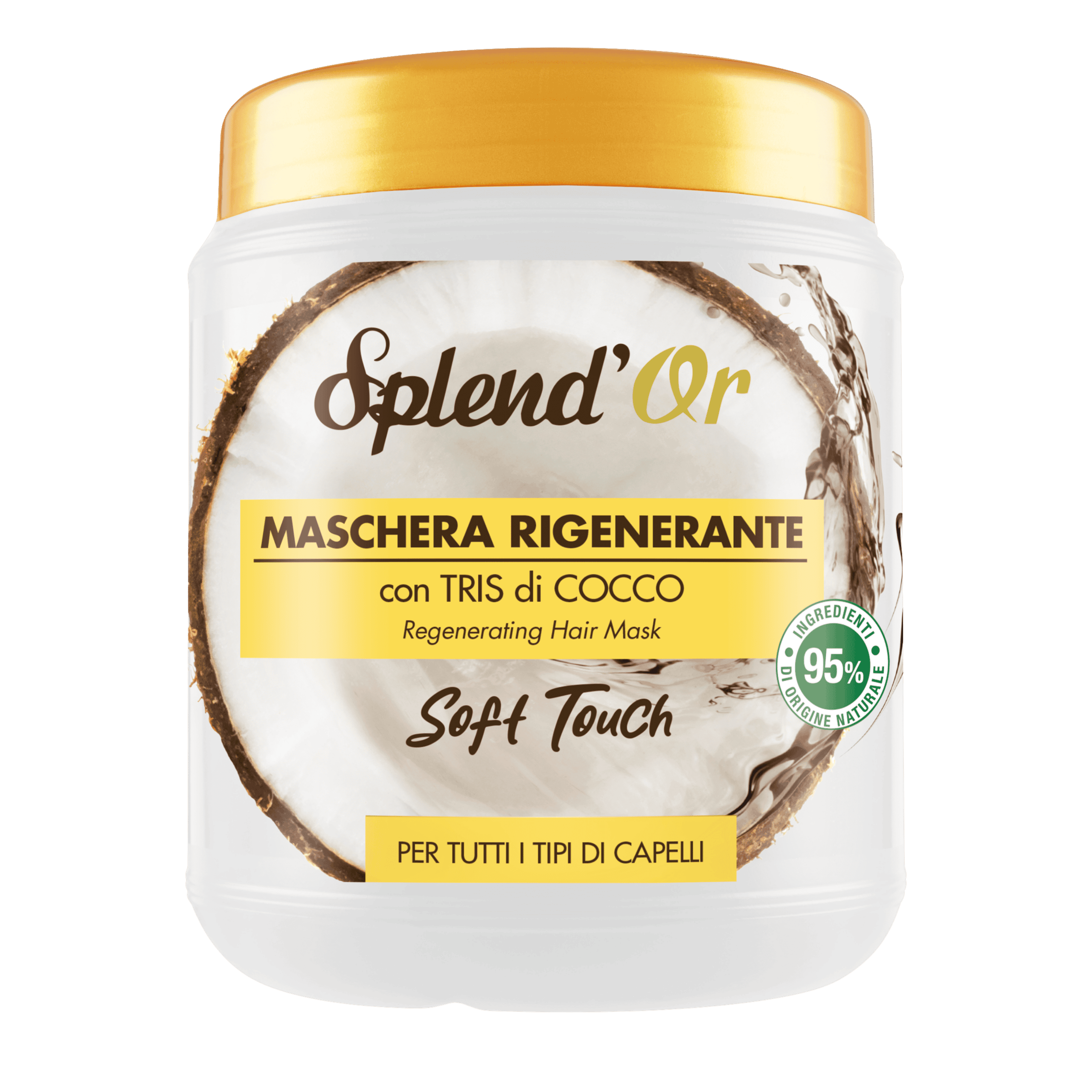 SPLEND'OR Regenerating Hair Mask Coconut 1 litre jar for soft nourished hair
