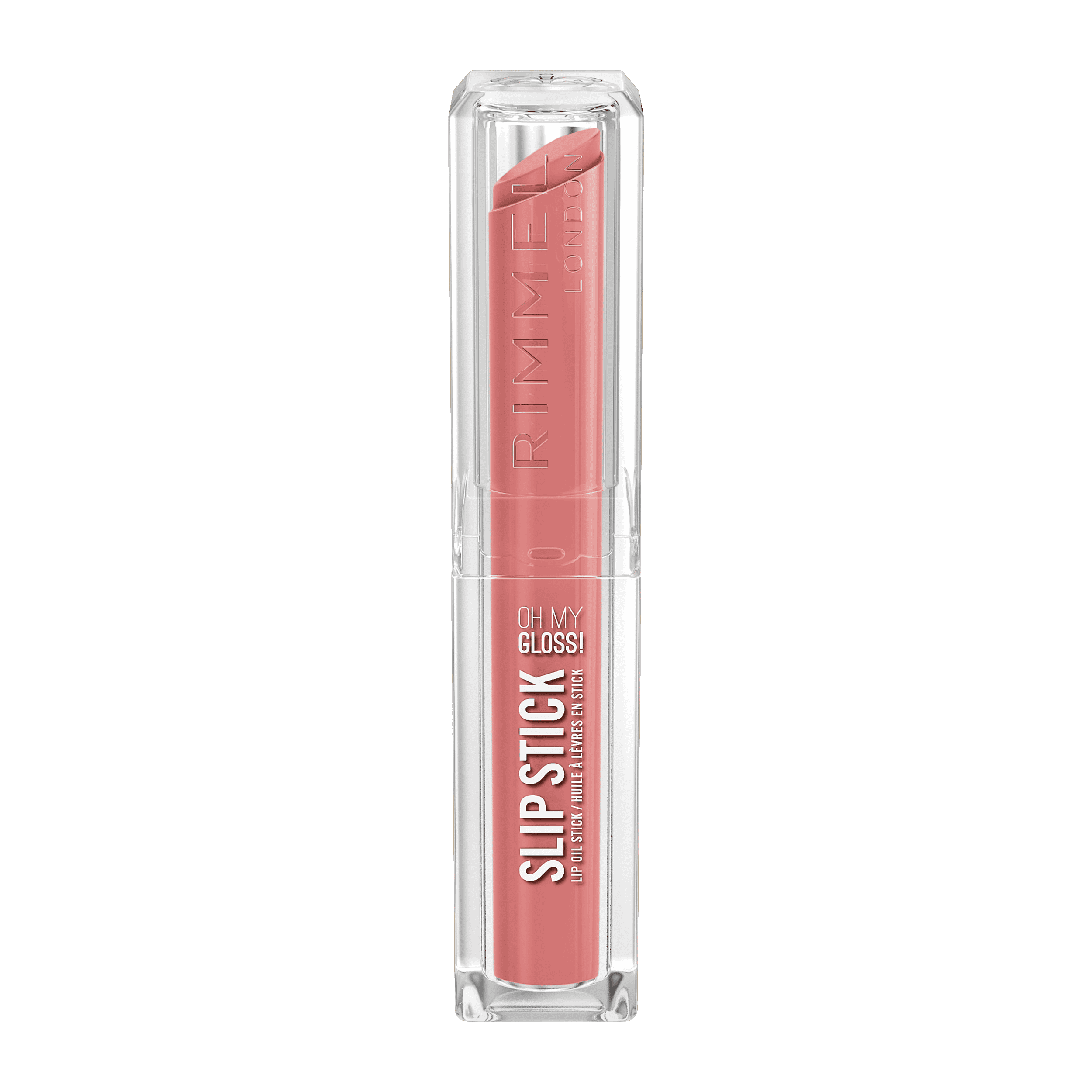 RIMMEL Oh My Gloss! Slip Stick Lip Oil Stick 150 Cappuccino Light 3.4g in a glossy nude pink shade with a hydrating, high-shine finish.