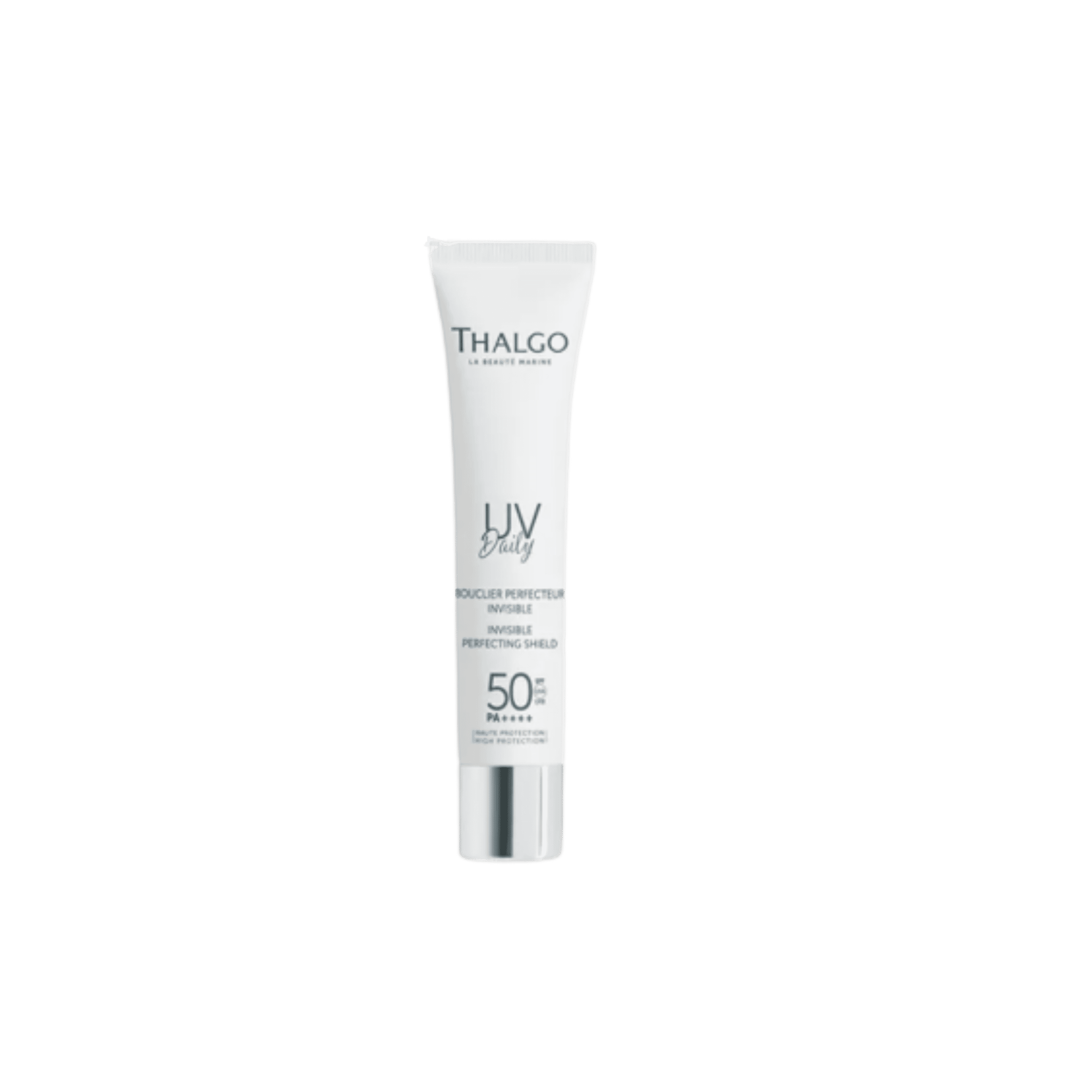 THALGO UV Daily Invisible Perfecting Shield SPF 50+ facial sunscreen.