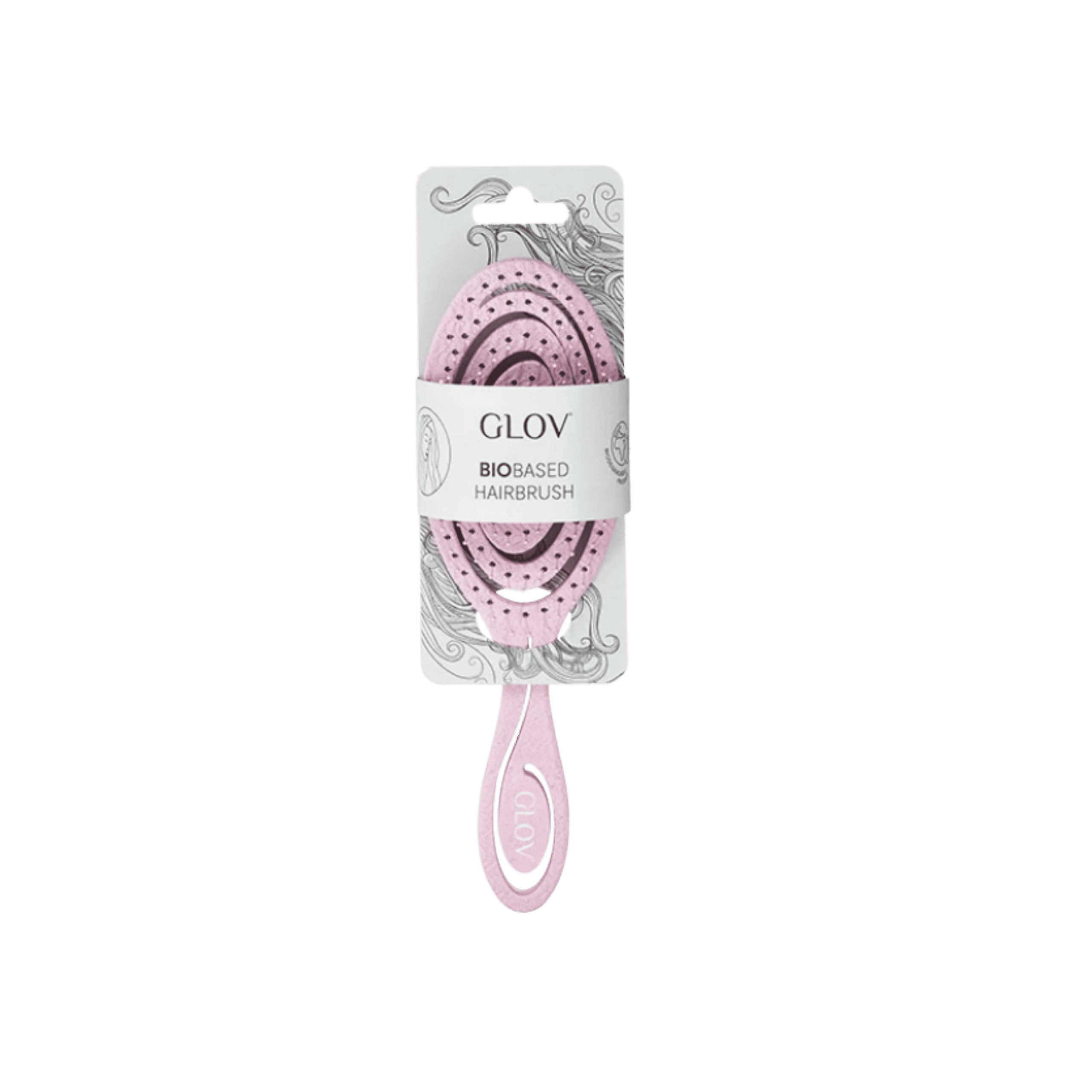 Pink GLOV BioBased Hairbrush with flexible bristles for gentle detangling, scalp massage and everyday hair care.